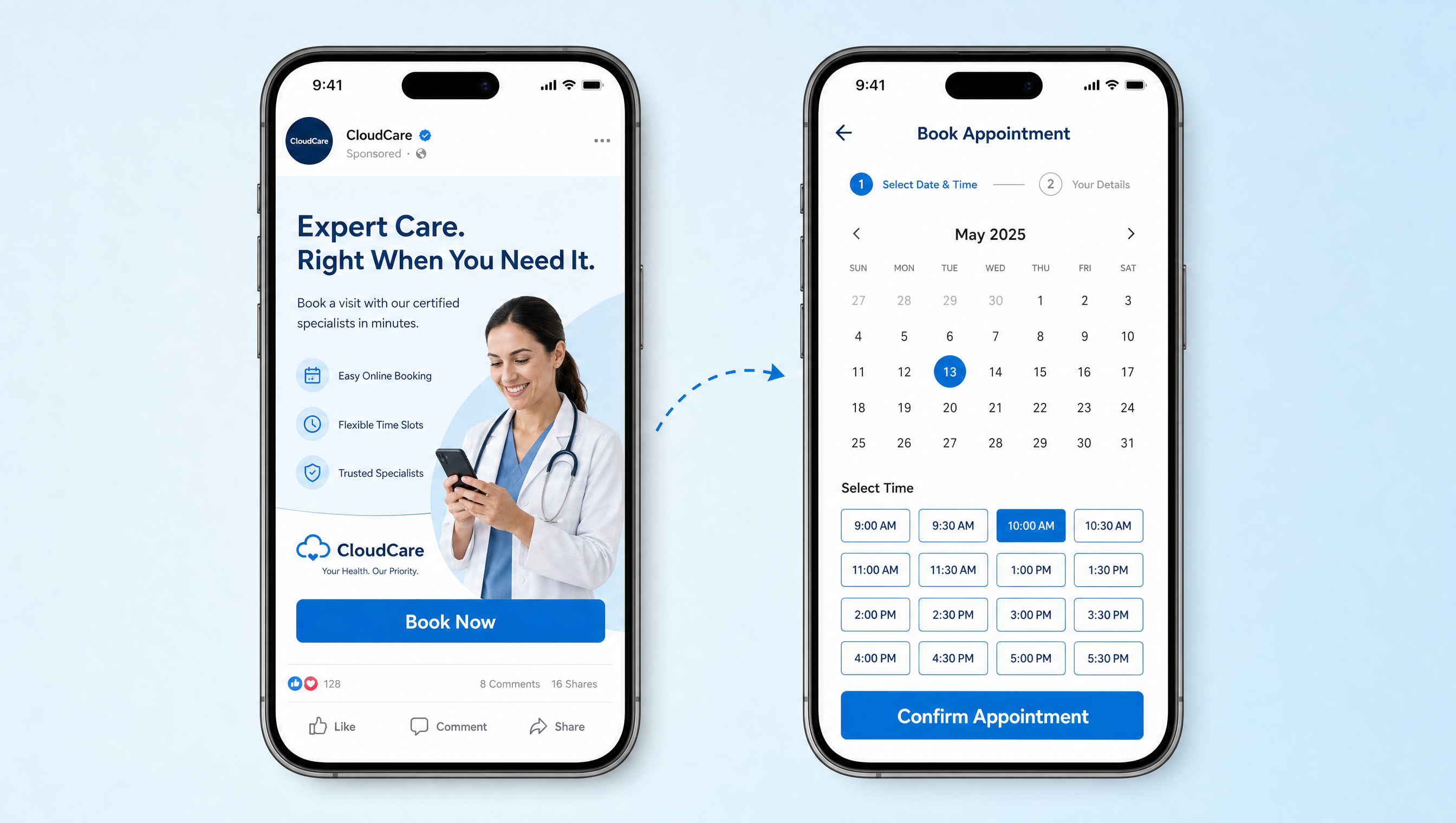 Phone flow mockup
